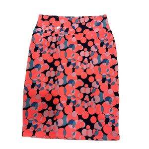 LuLaRoe Pink and Blue Patterned Cassie Pencil Skirt